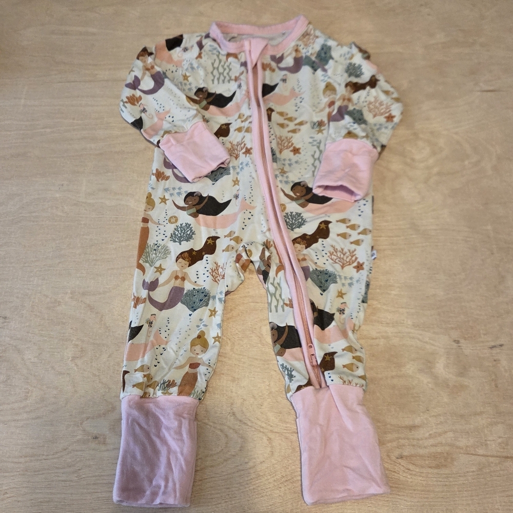 Emerson and Friends 0-3 Months Baby Girl Mermaid Bamboo Zipper Sleeper